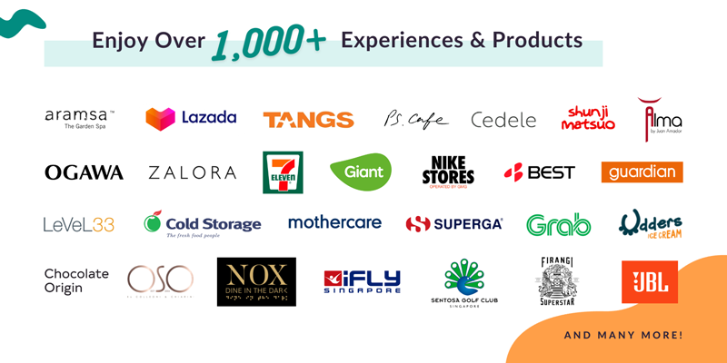 Brand Partners for Giftano Gift Card Singapore