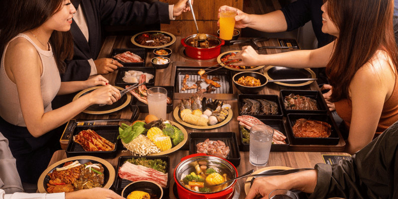 People Eating at Seoul Garden
